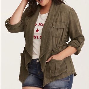 Torrid olive green lightweight jacket